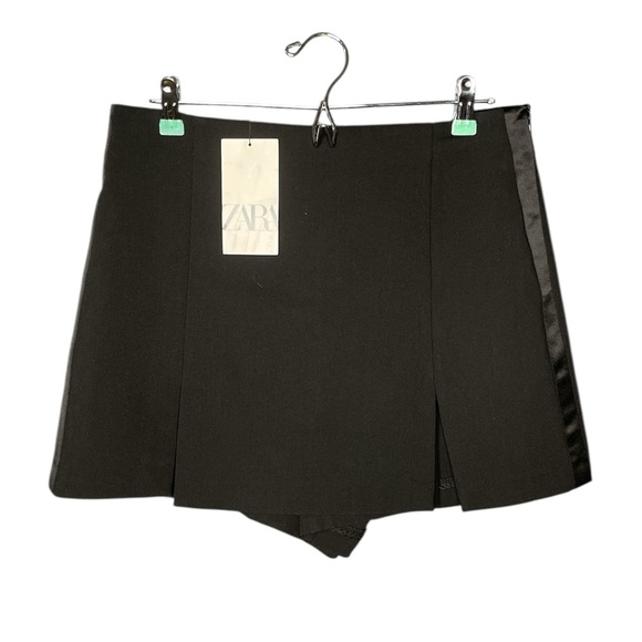 NWT Zara Satin Trim Fzront Slit Skort Size Large - Picture 2 of 9